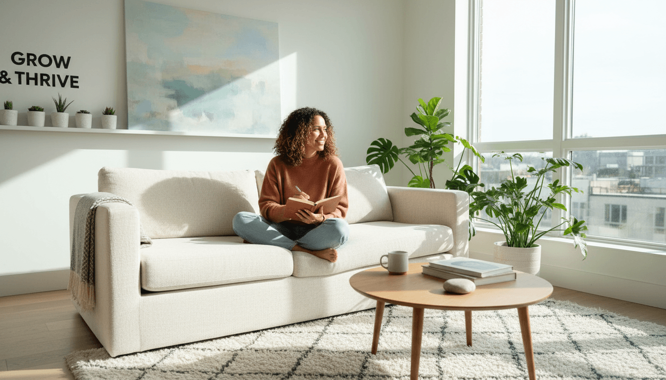 Young person finding stability and peace