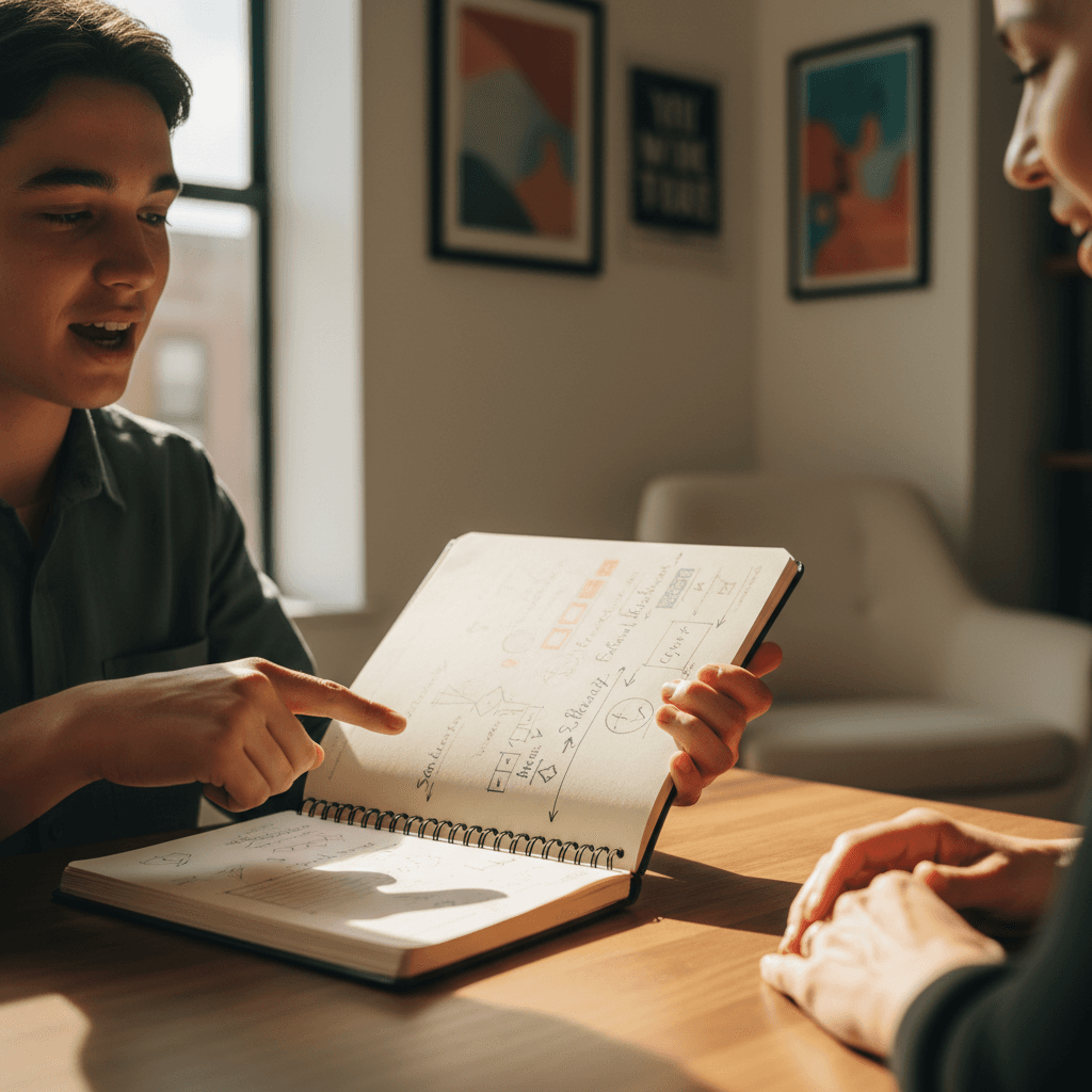 Young person receiving job placement guidance